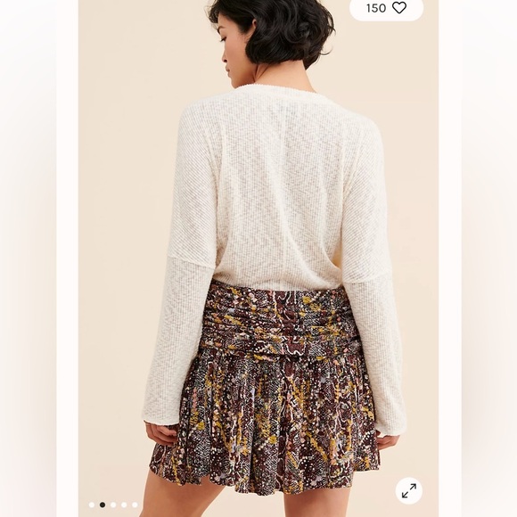 Free People Brown Snake Print Saturday Sun Mini Skirt size 6 - Picture 2 of 11